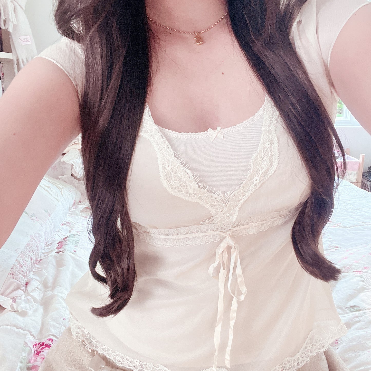 sheer vneck delicate blouse