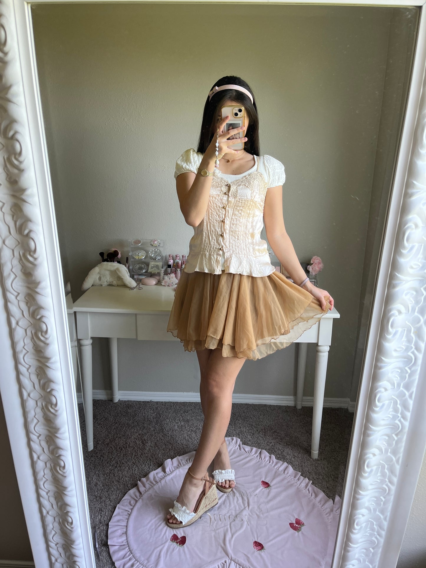 soft pink and gold camisole