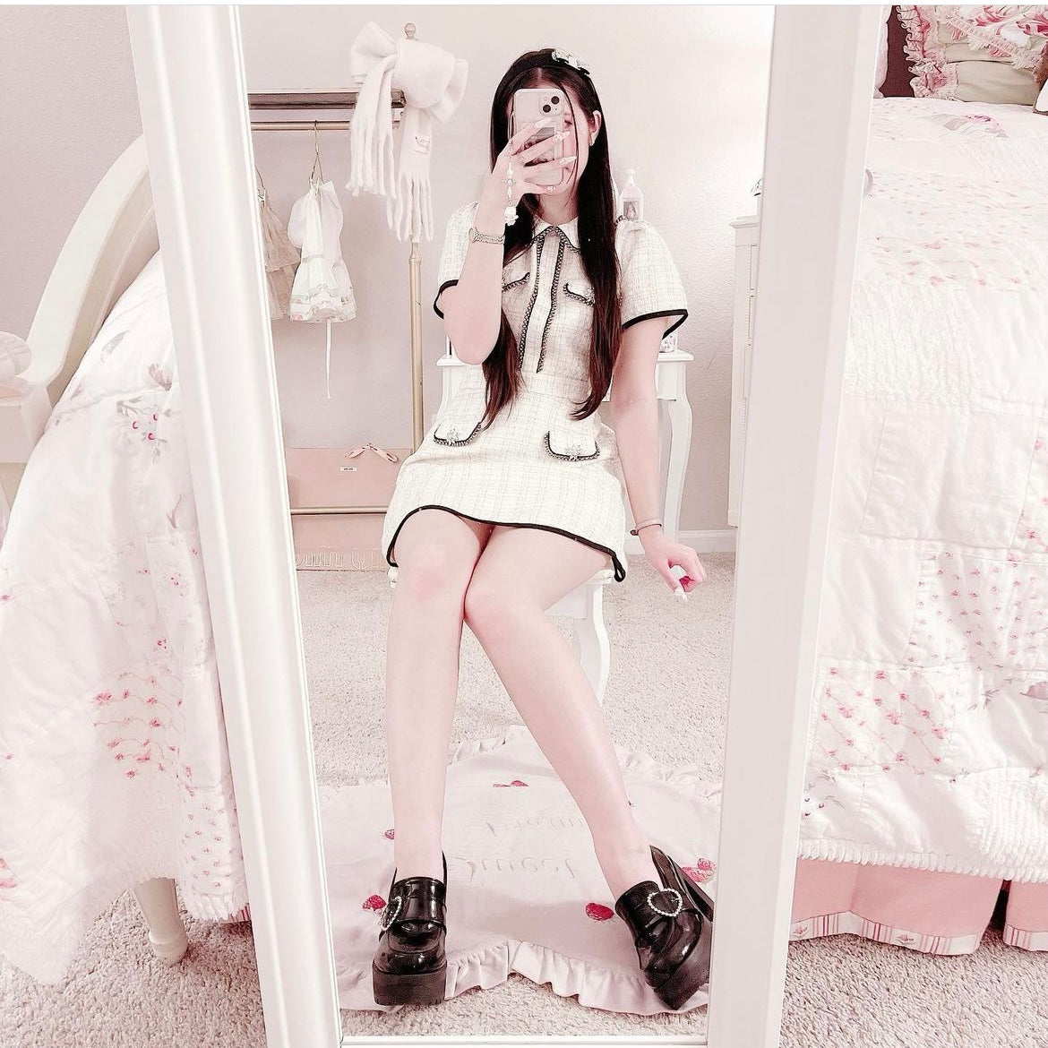 swankiss bijoux tweed dress