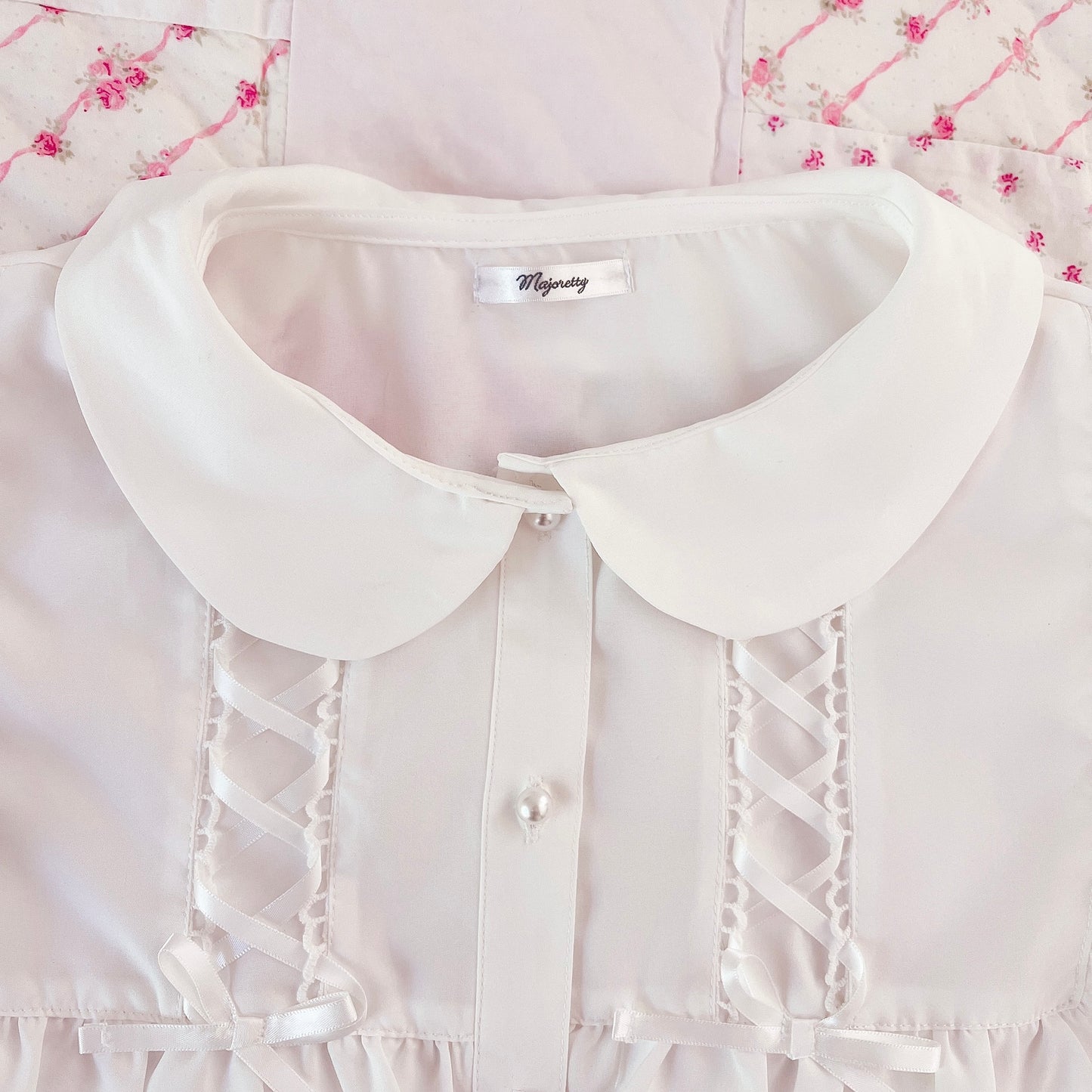 white babydoll collared blouse
