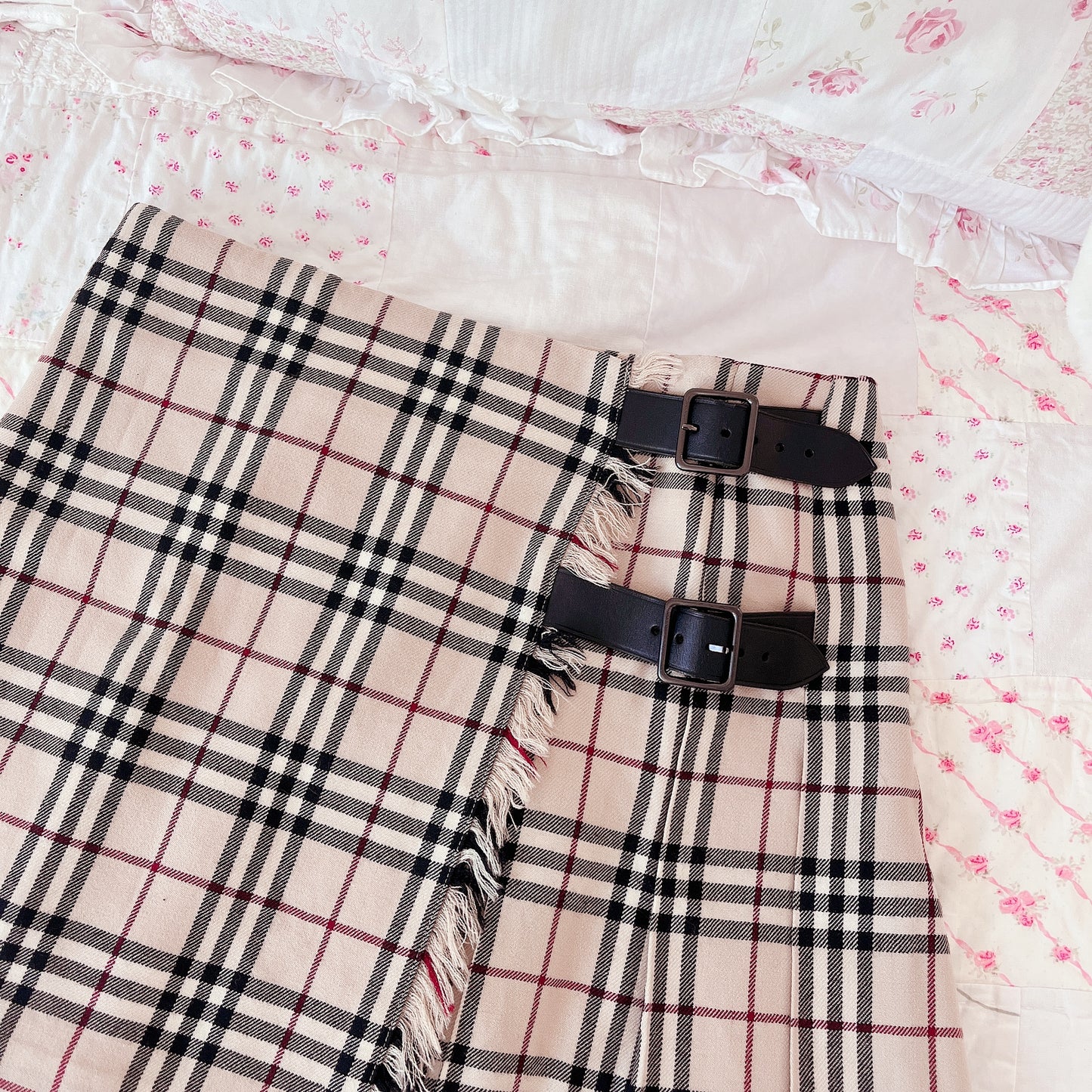 burberry blue label iconic plaid skirt