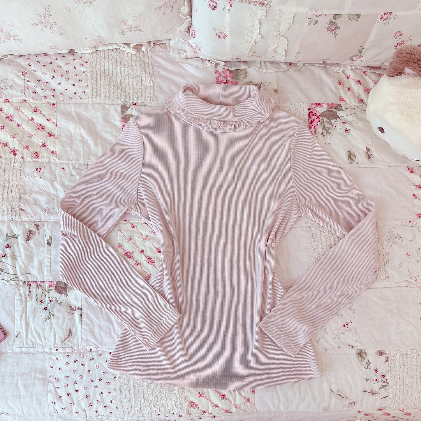 baby pink turtleneck