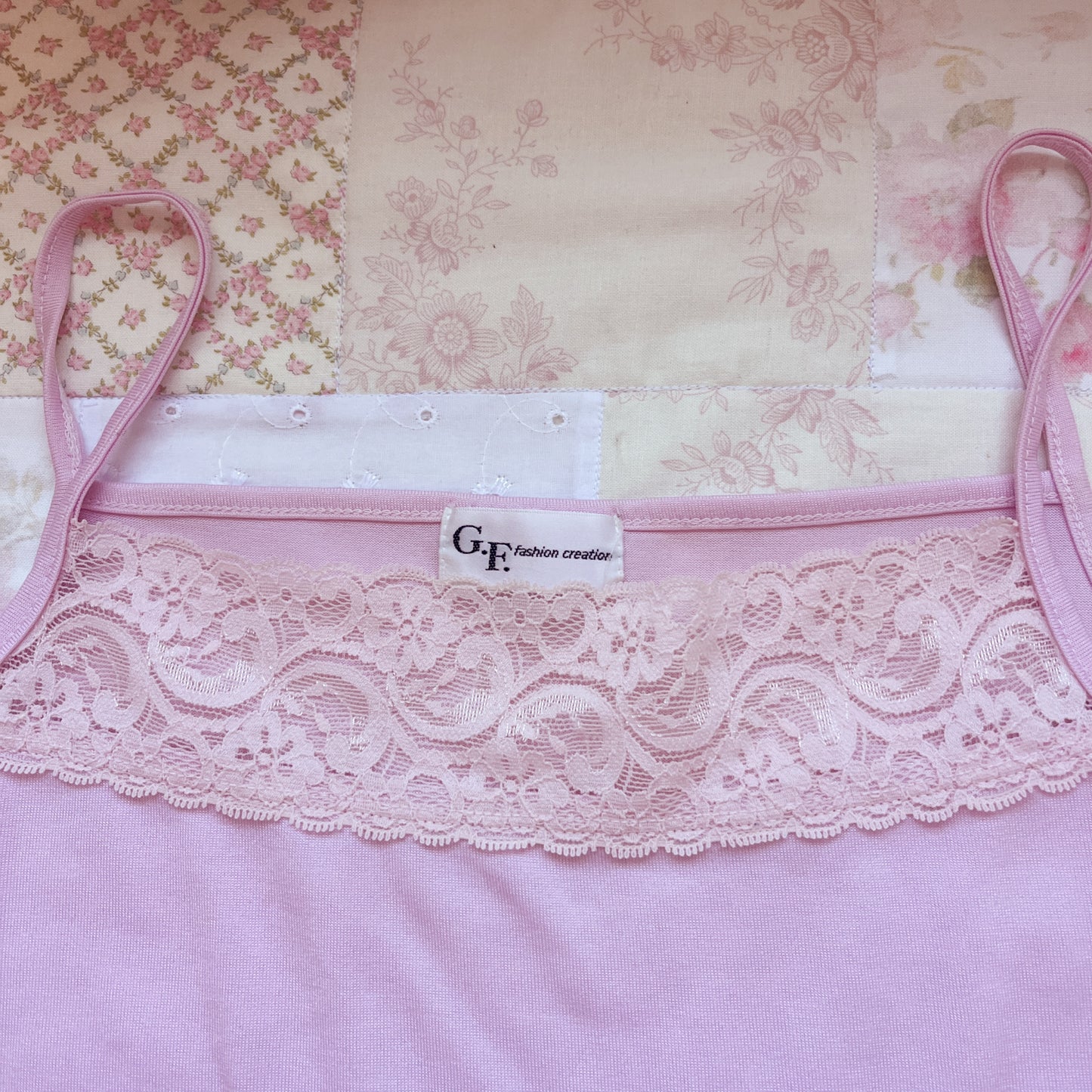 pink lace accent cami