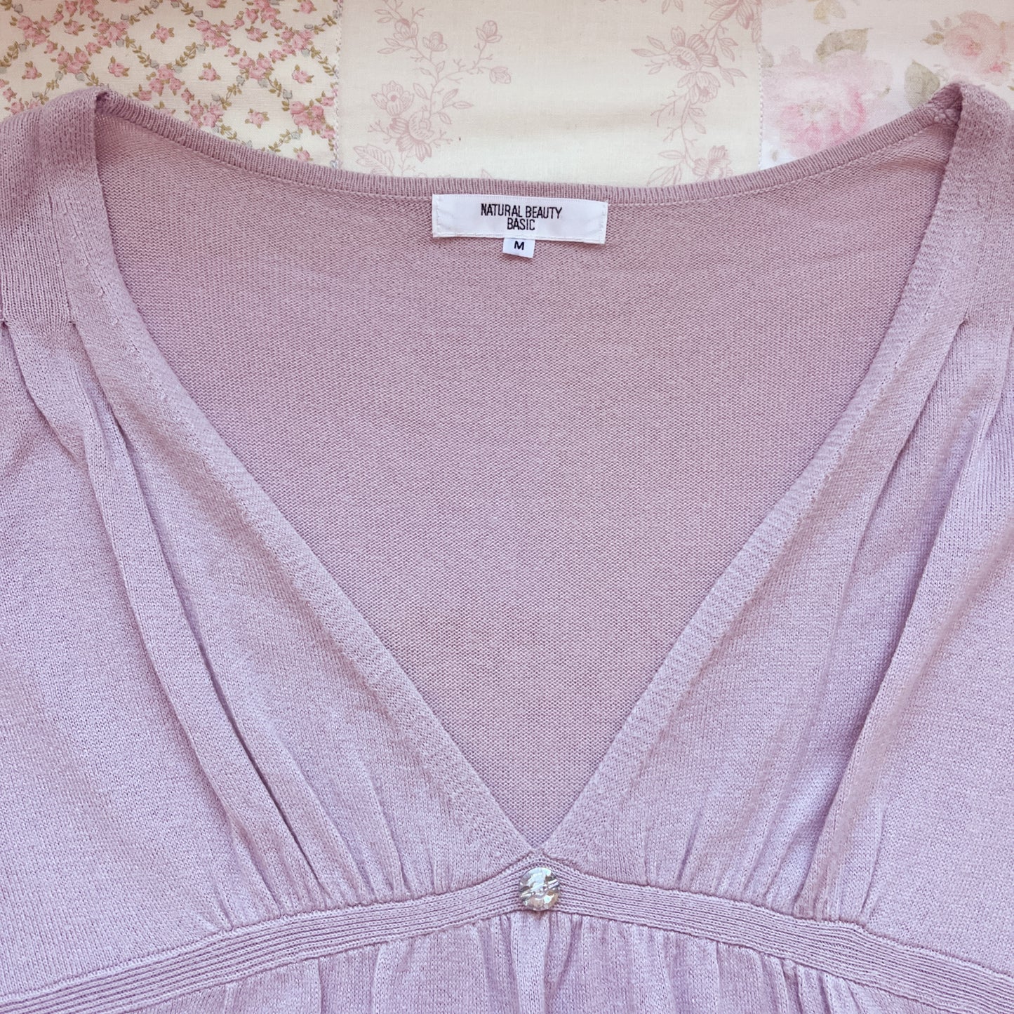 lavender mauve vneck knit