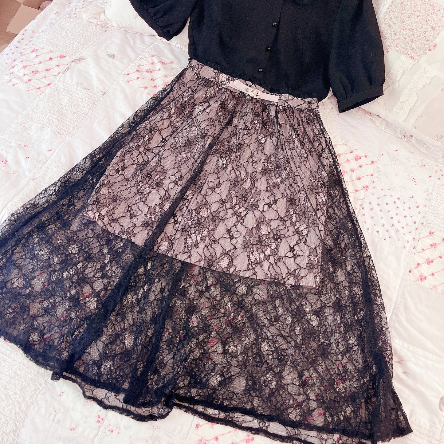 rojita lace overlay long dress