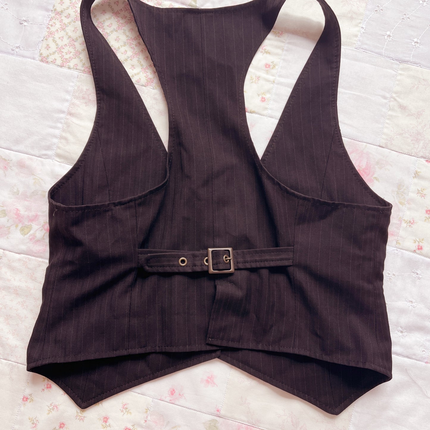 black mini bustier vest