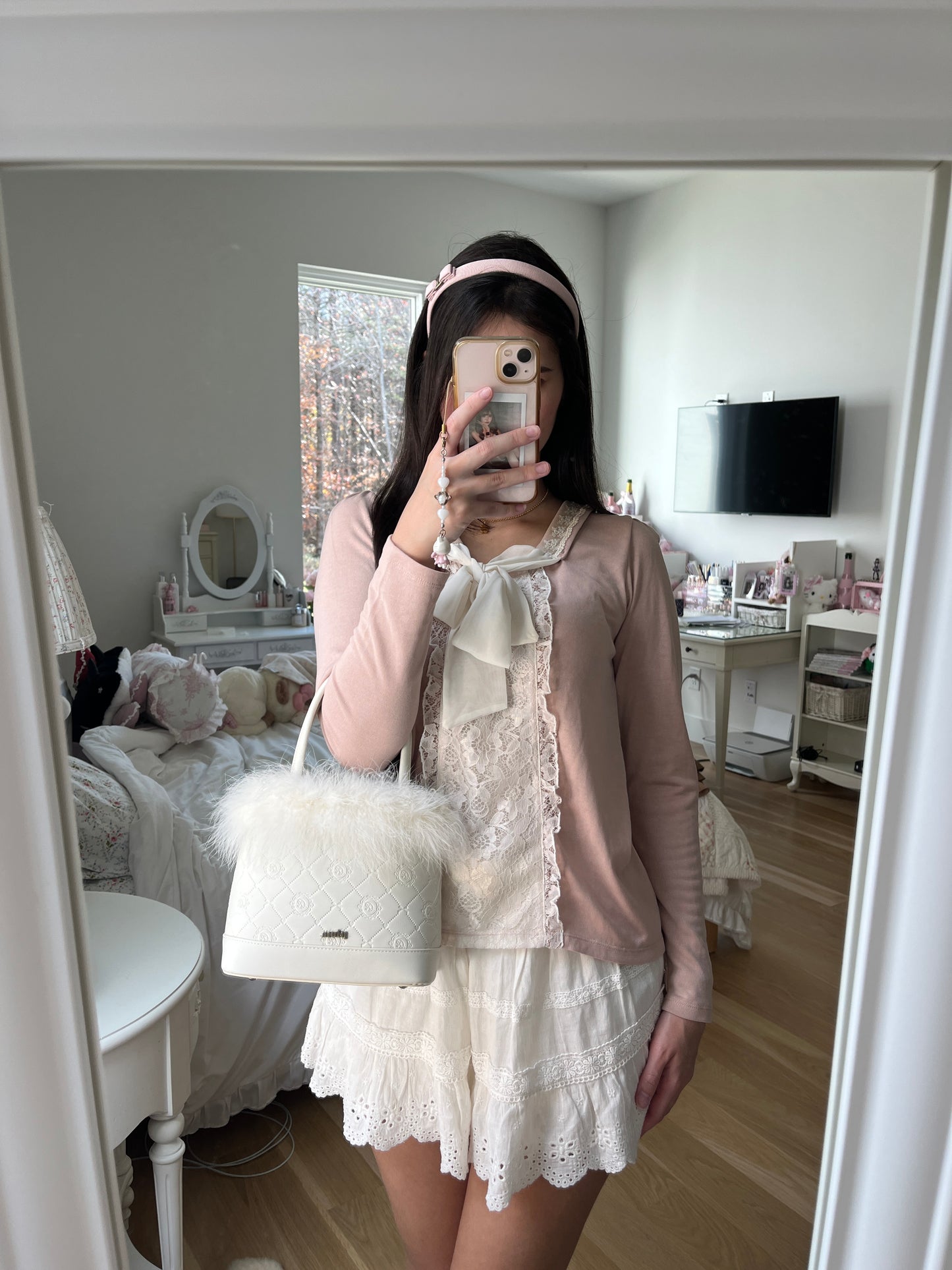 mauve ribbon shoujo top