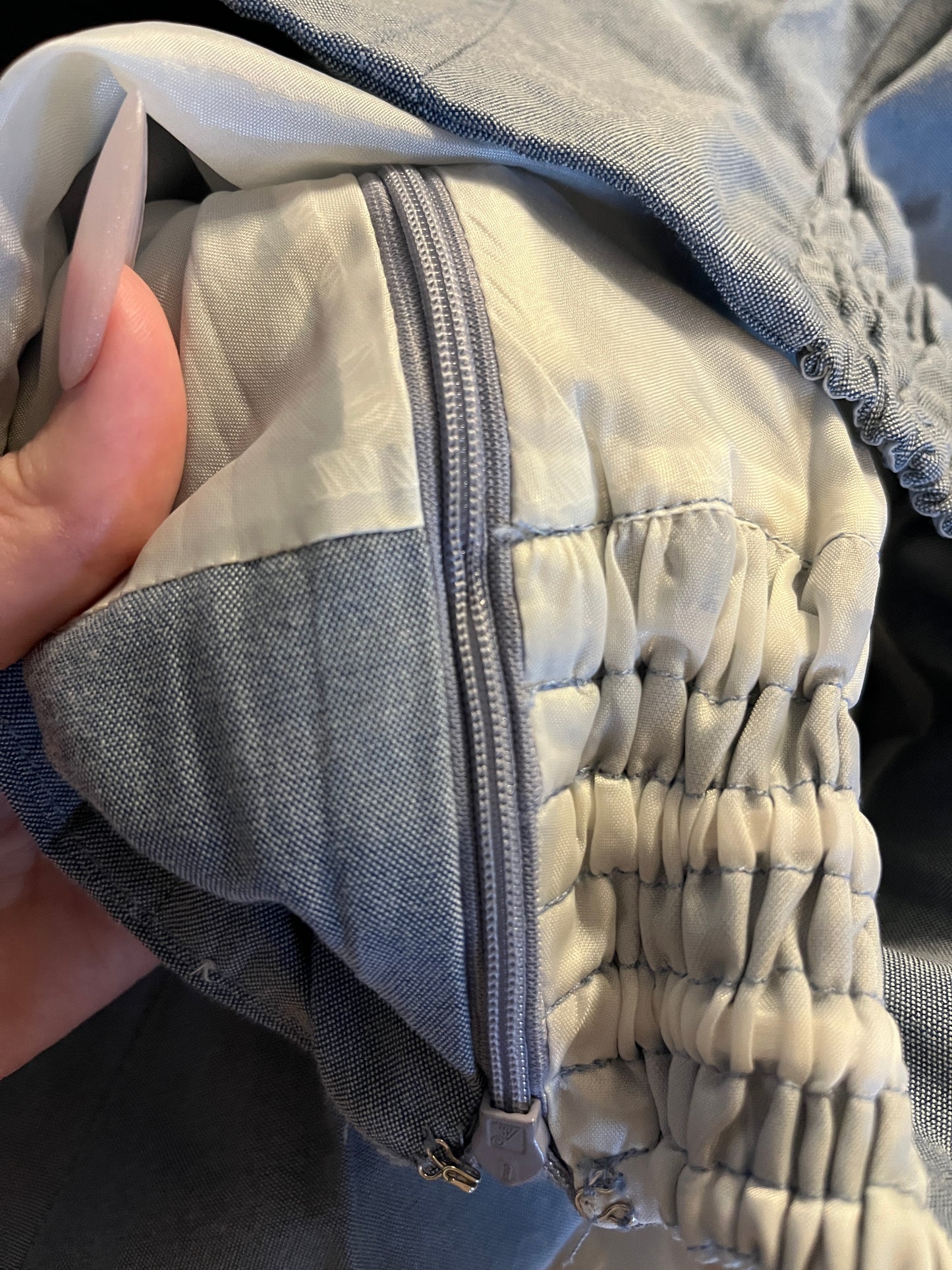 secret honey blue tiered skirt