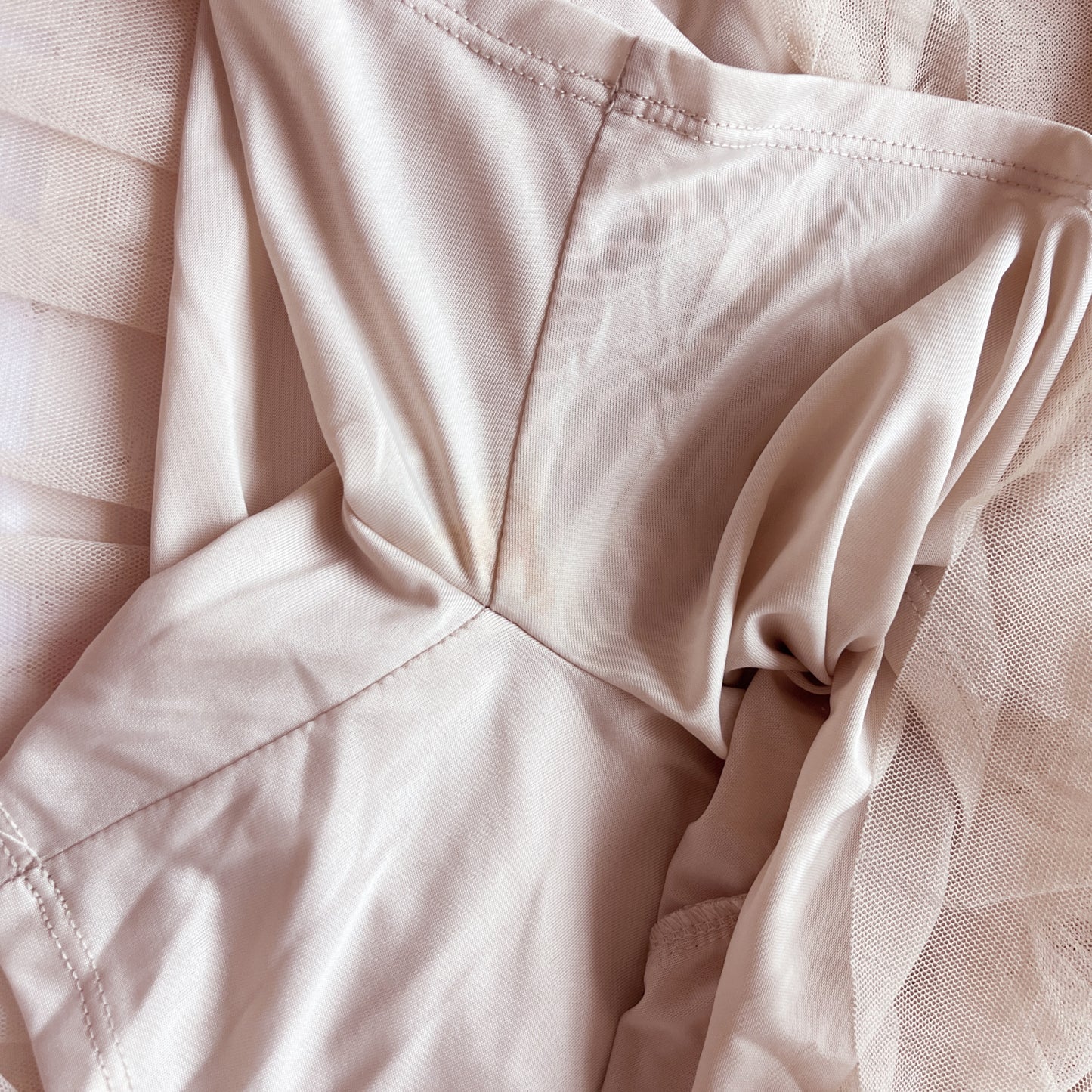 tan ruffle layer skirt