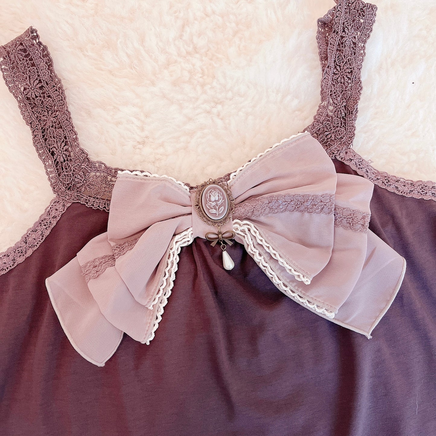 ribbon accent brown camisole