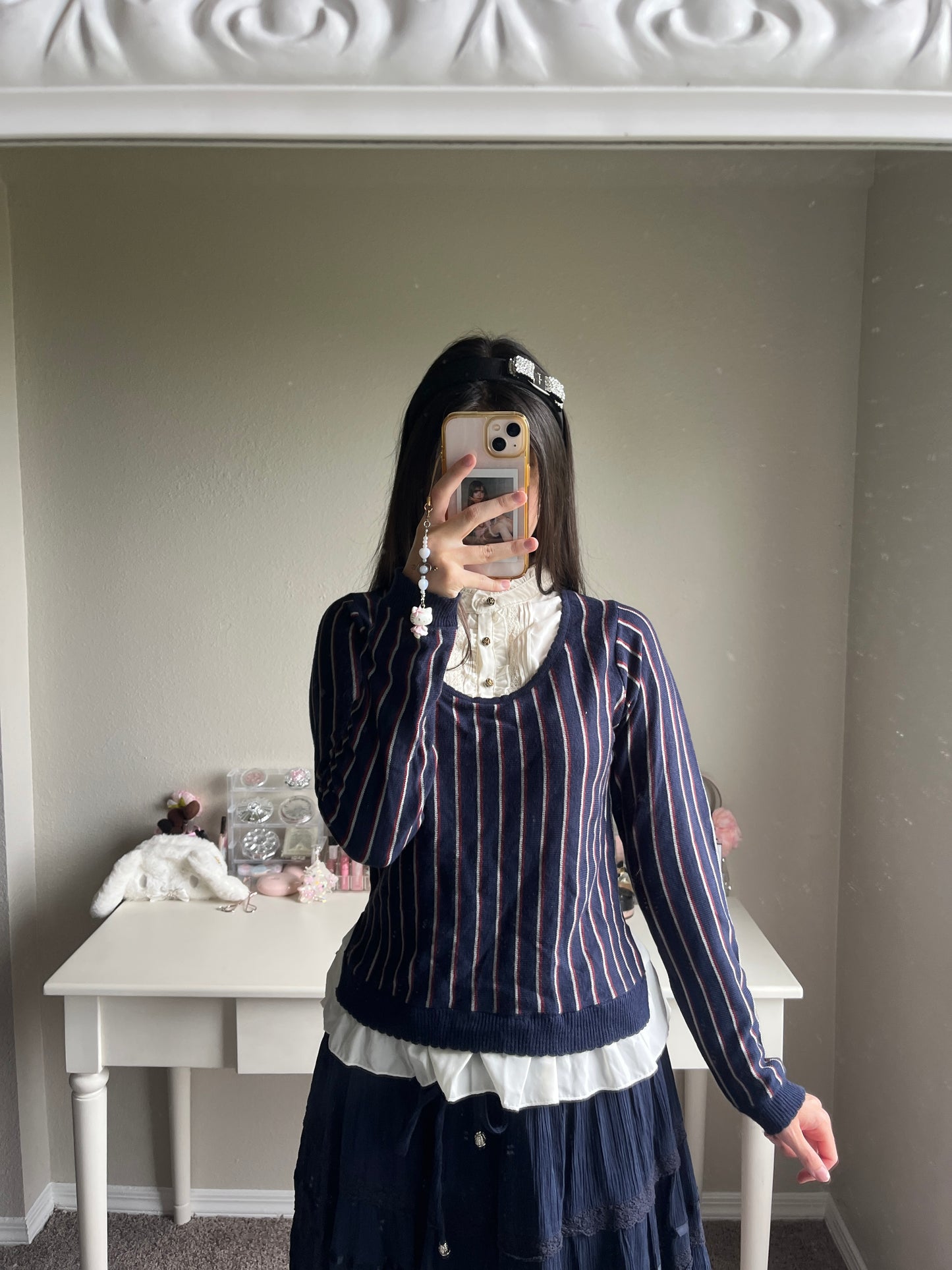 axes femme navy striped knit