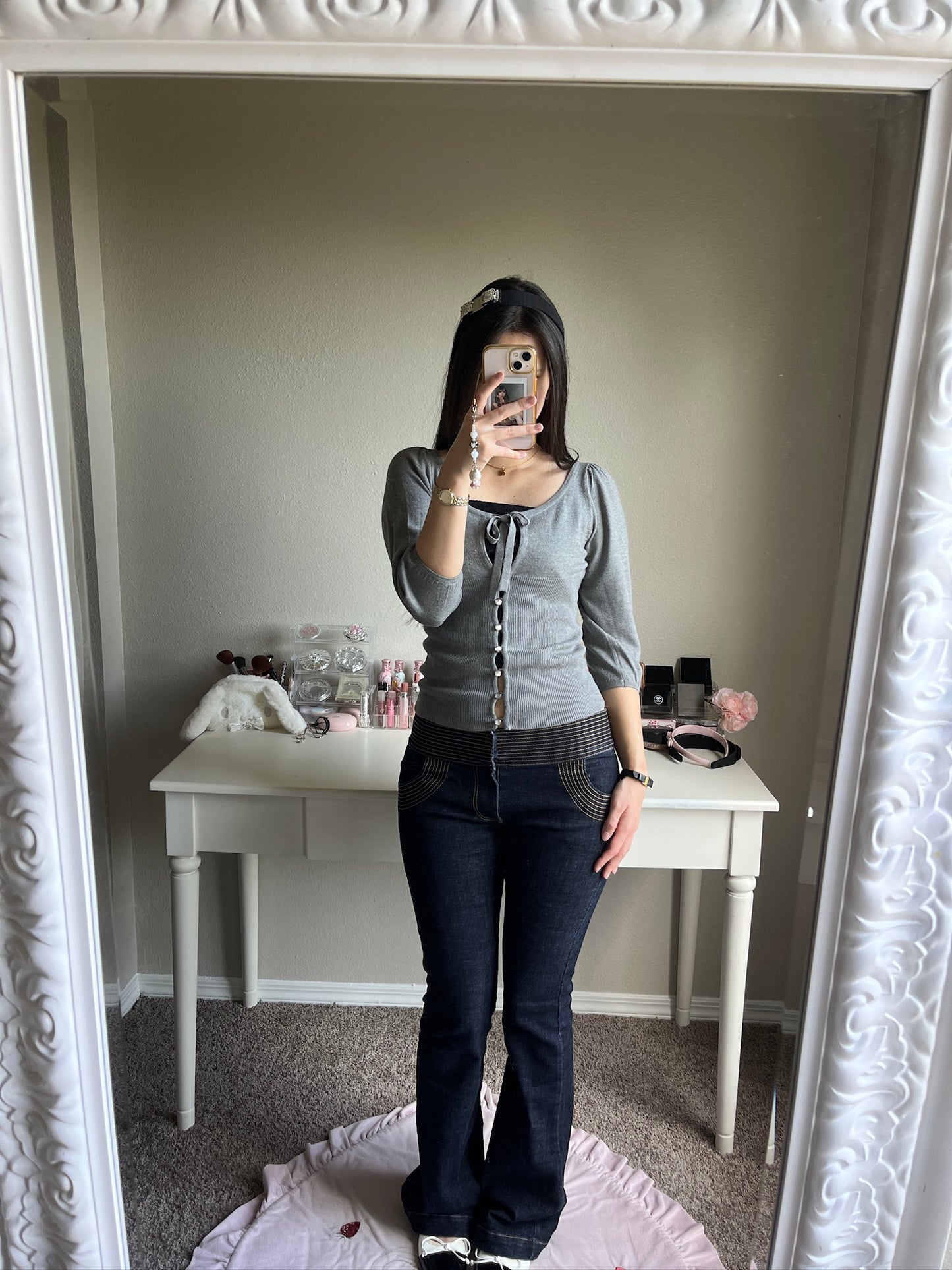 gray cardigan two piece set