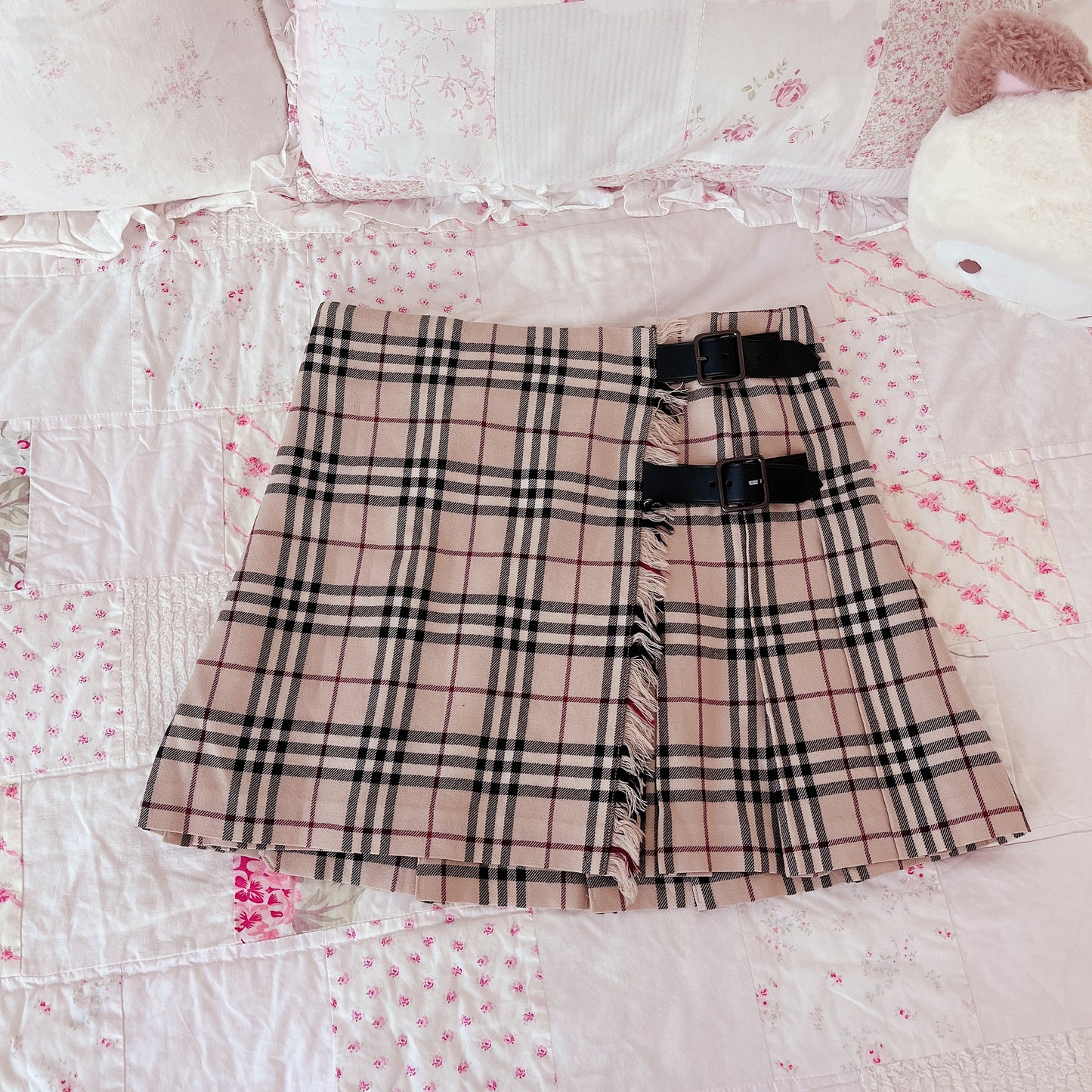 burberry blue label iconic plaid skirt