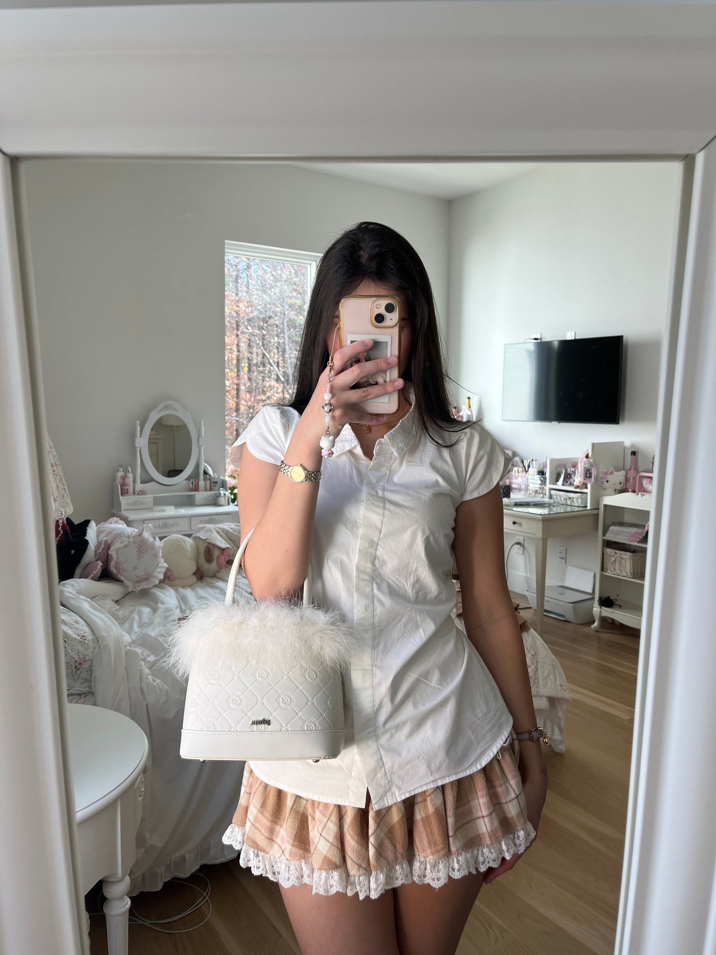 lace back button down