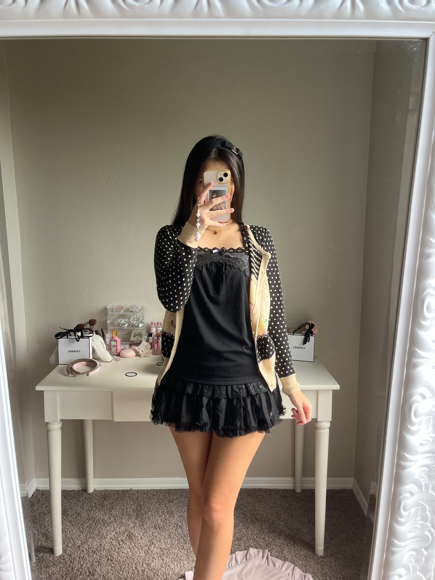black gothic halter neck camisole