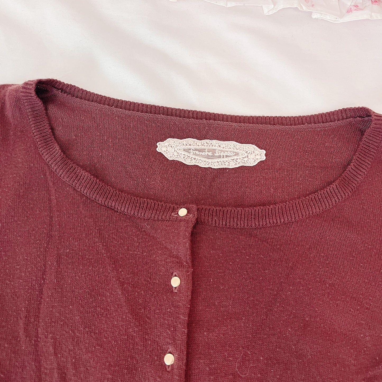 brown ribbon accent cardigan