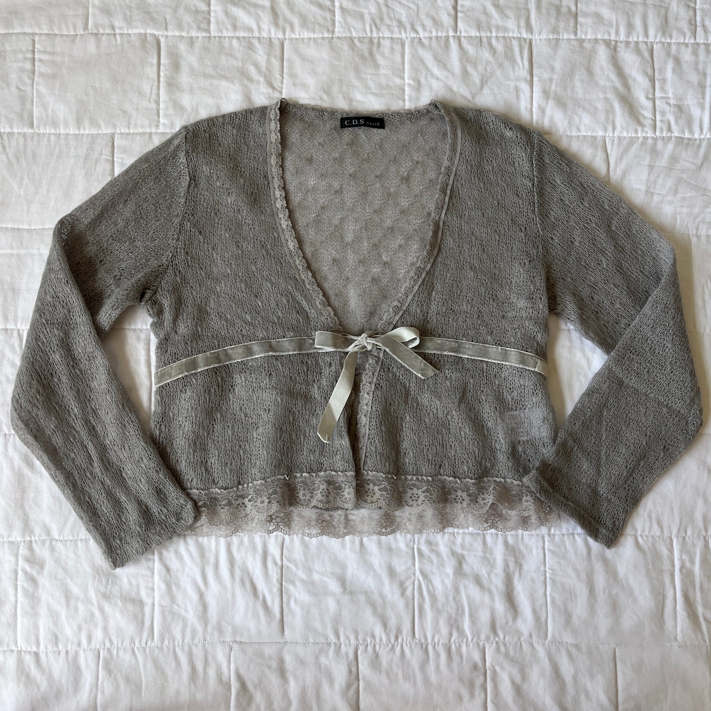 gray loose knit bolero