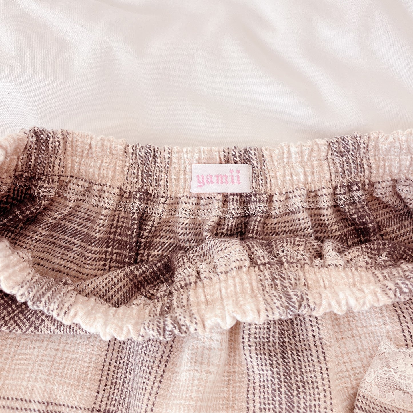 yamii sweet plaid skirt set