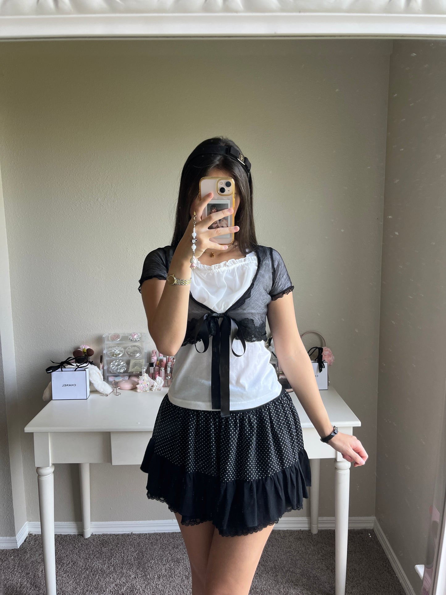 sheer black mini bolero