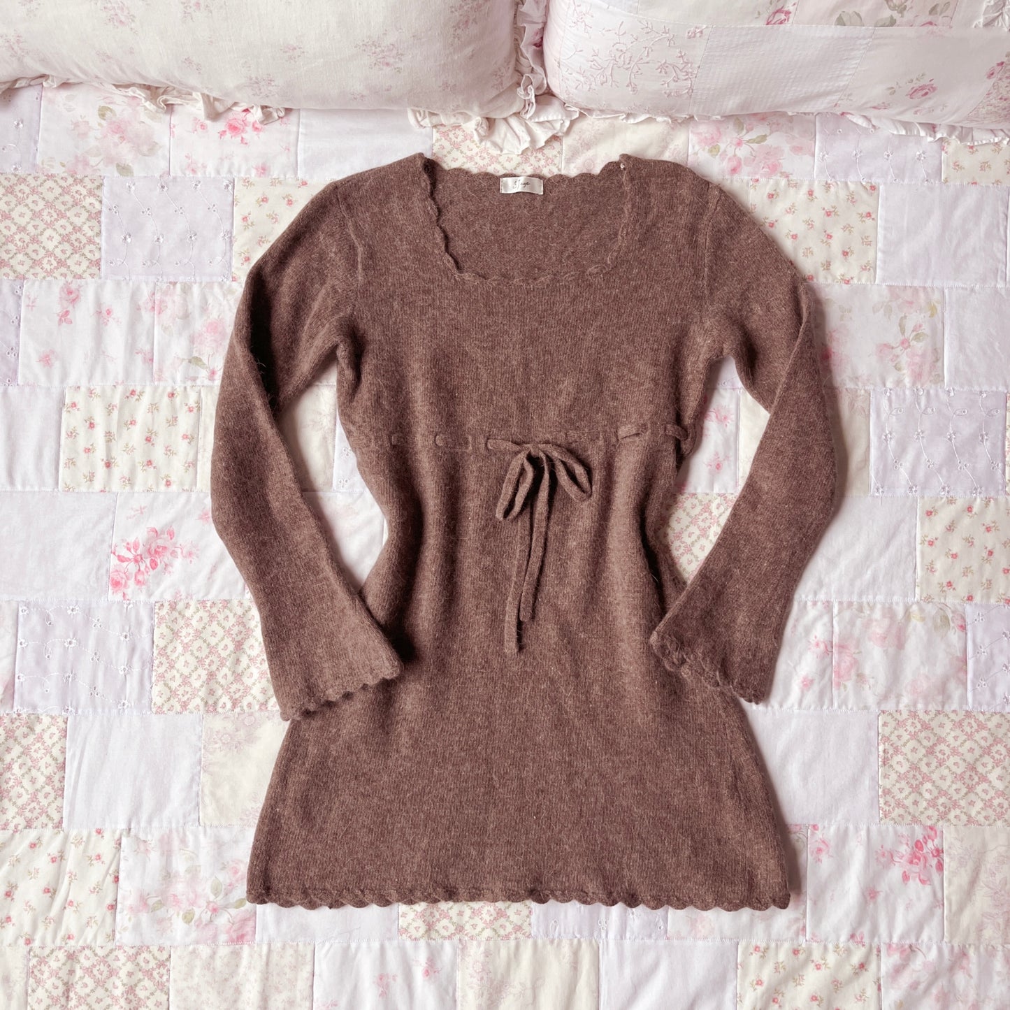 brown wool mini dress