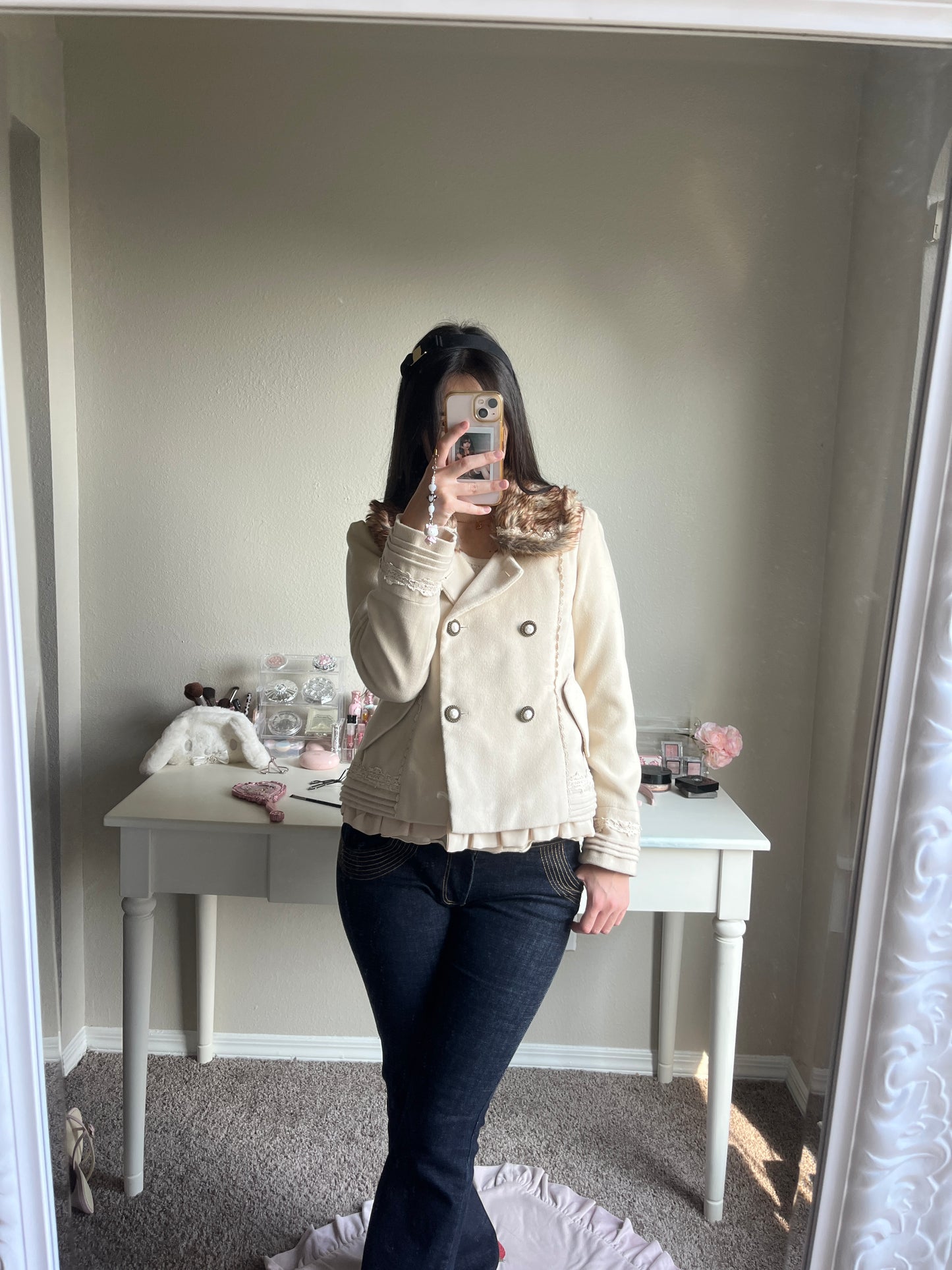 axes femme beige short coat