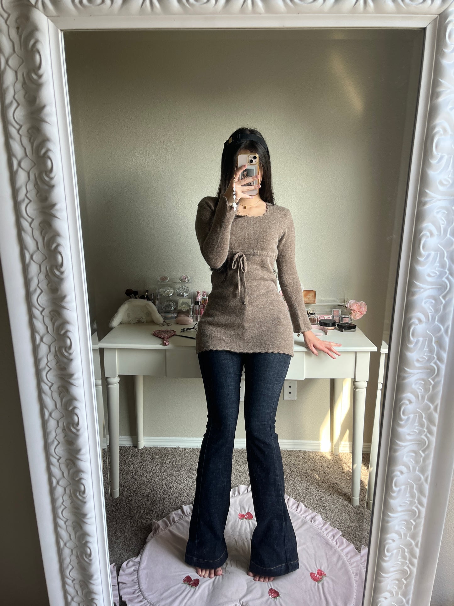 brown wool mini dress