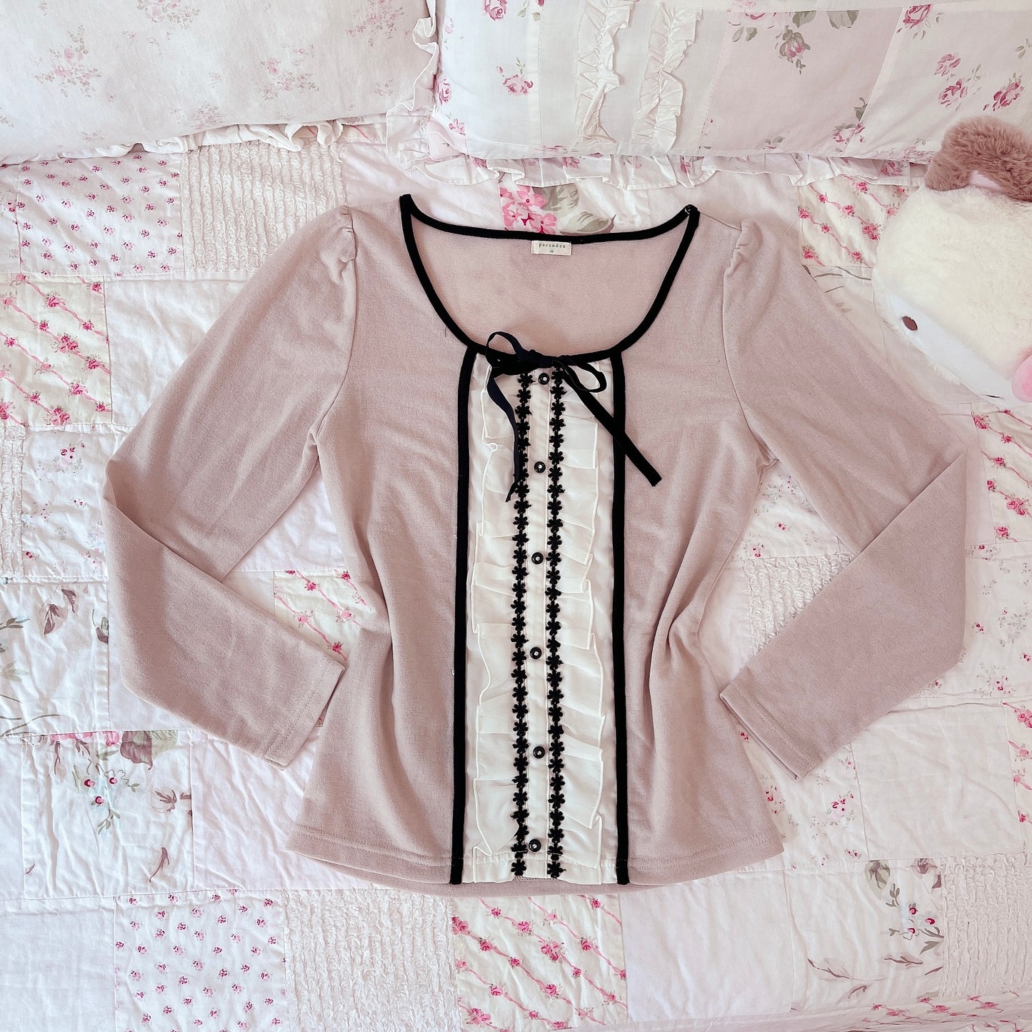 beige faux layer style top