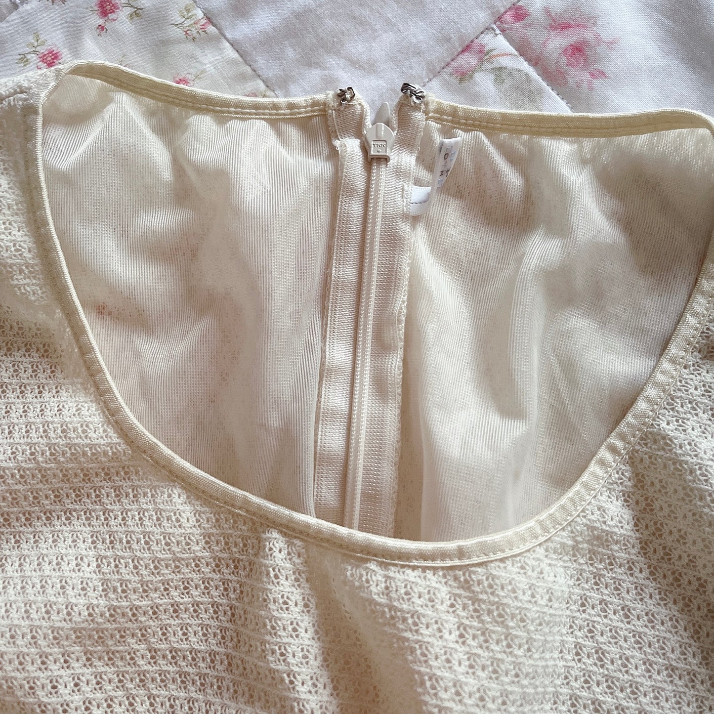 cream soft retro dress