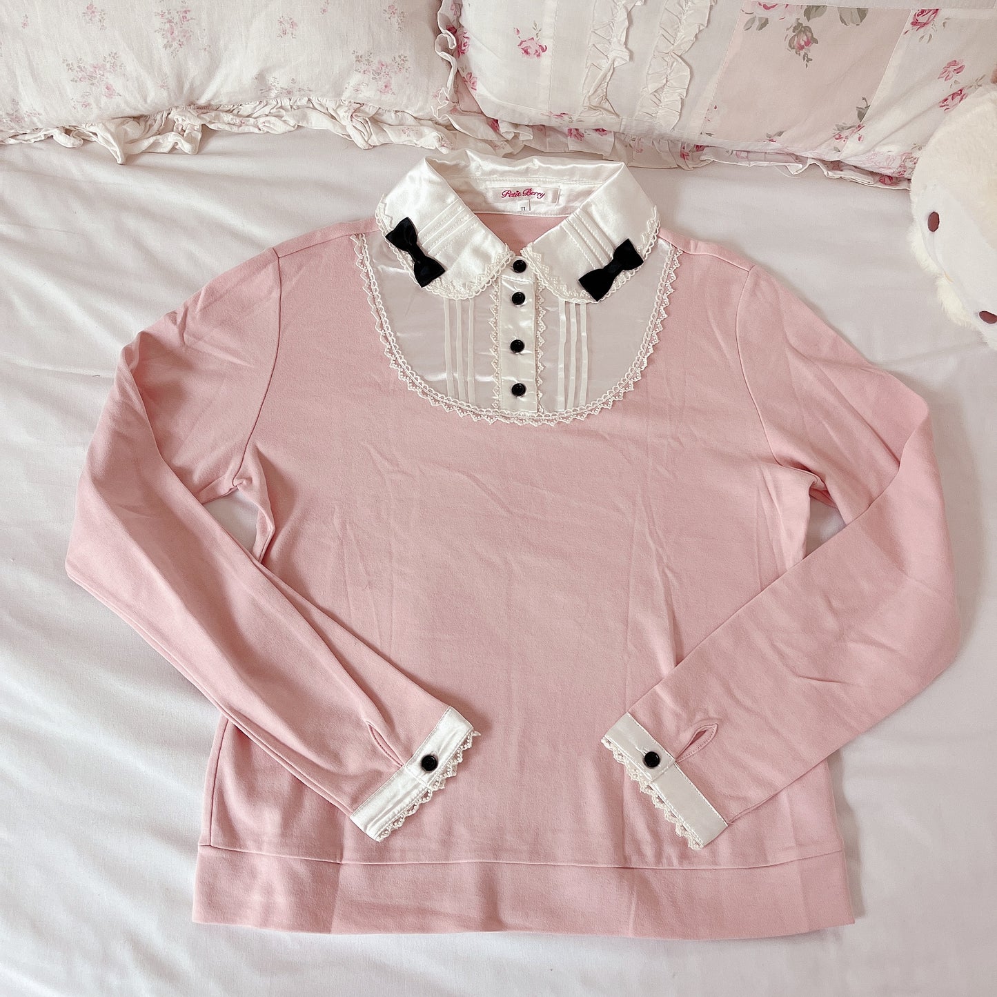 pink layered accent shoujo top