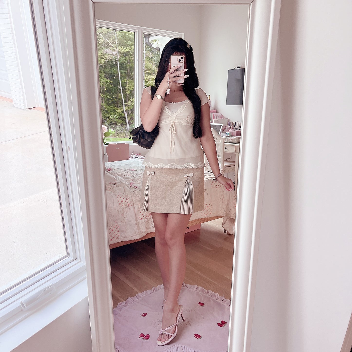sheer vneck delicate blouse