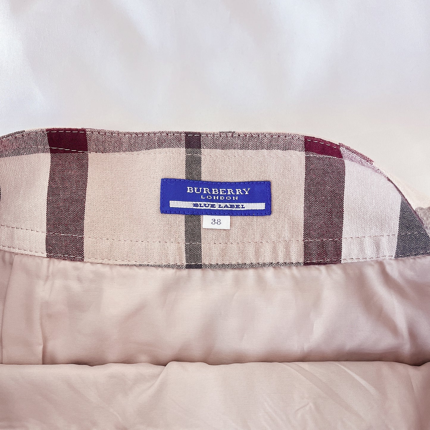 burberry blue label plaid asymmetric skirt