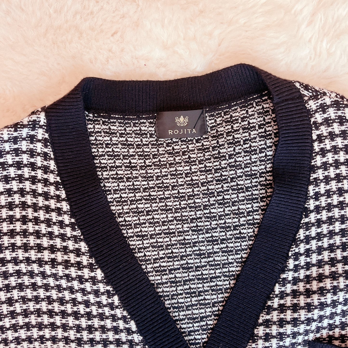 rojita houndstooth oversized cardigan