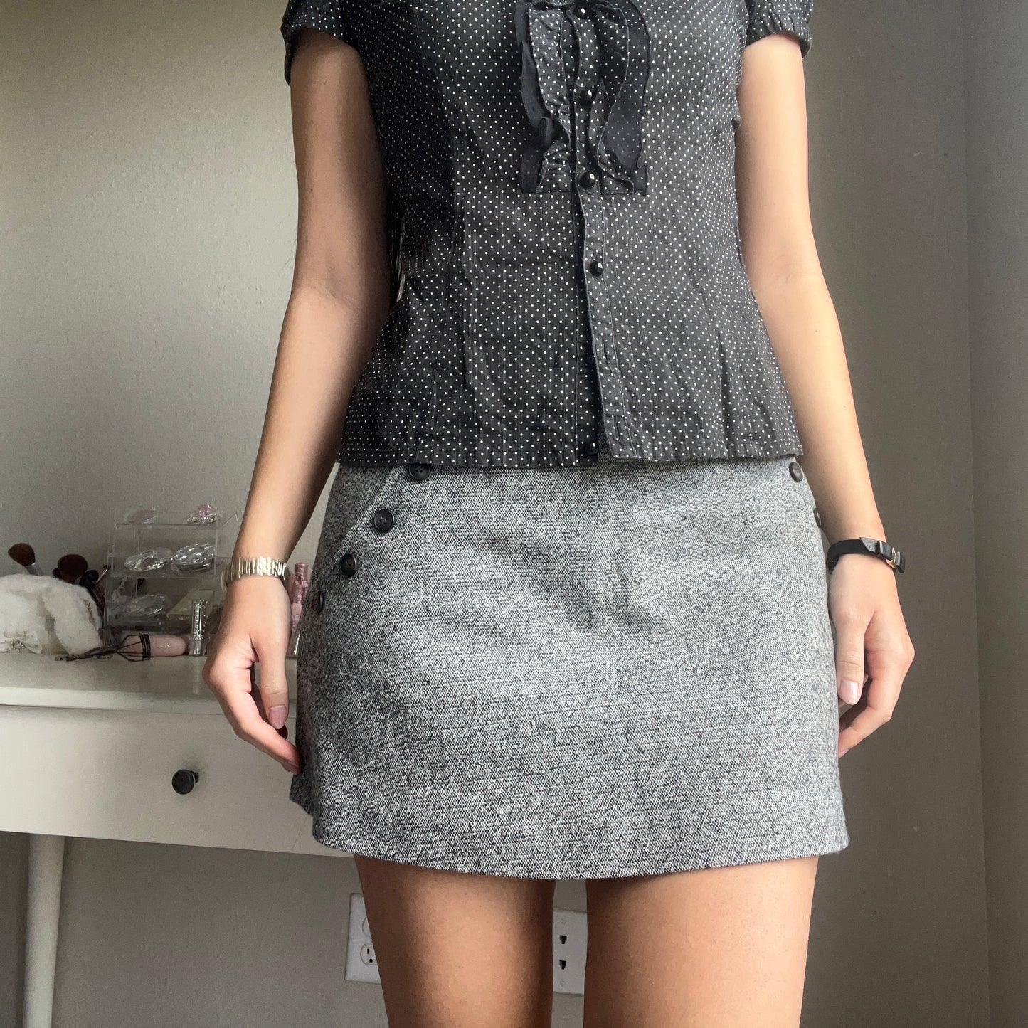 gray office siren skirt