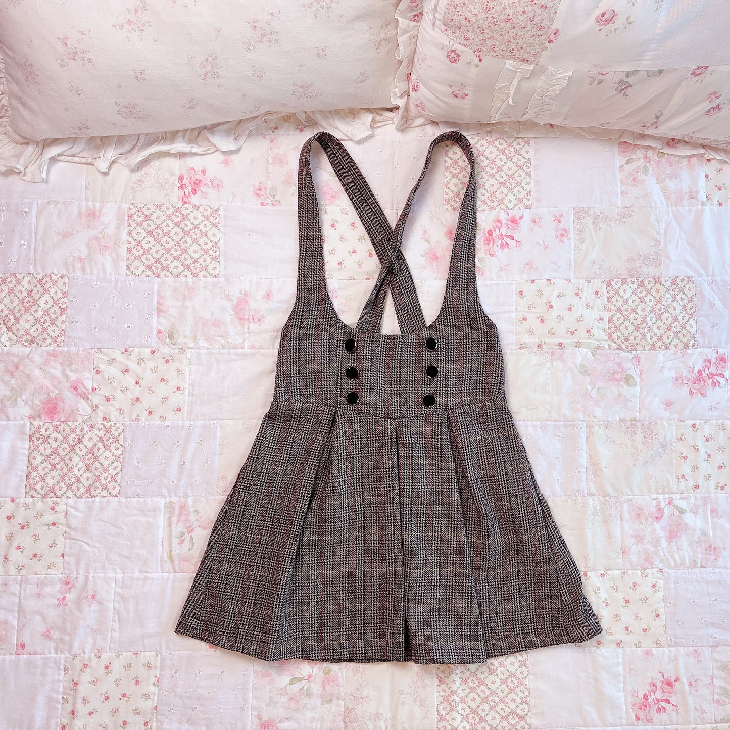brown tweedy jumper skirt
