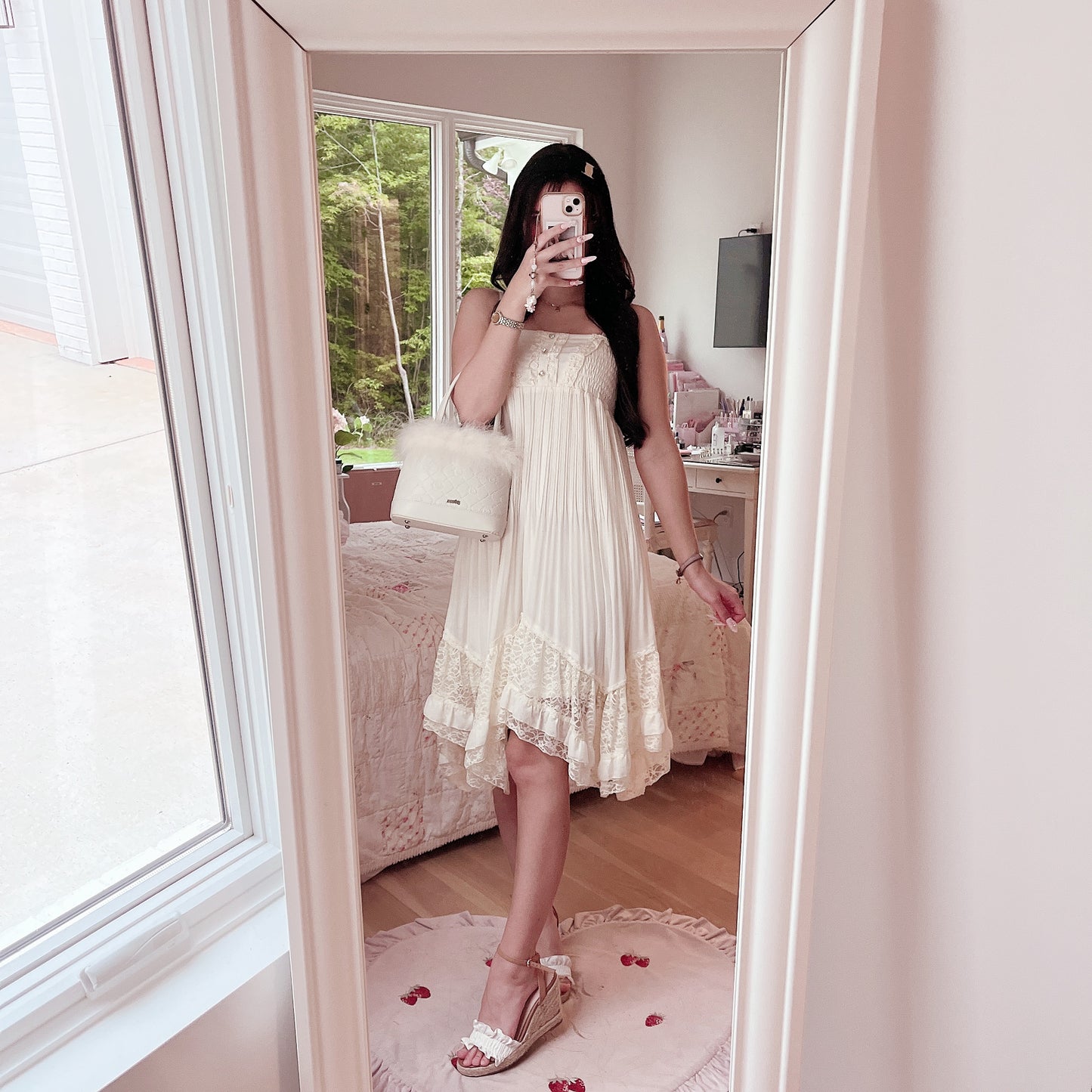 cream two-way cami dress