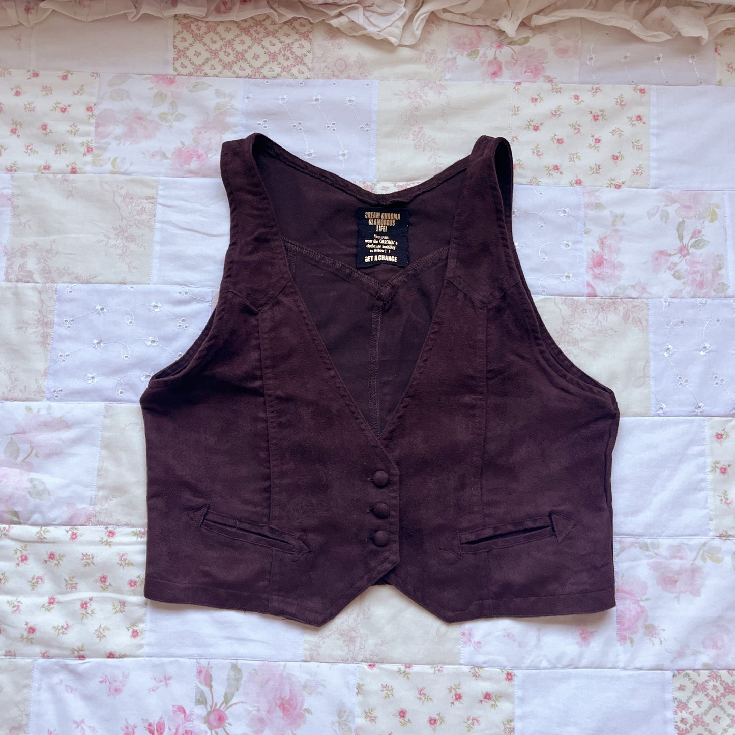 brown fitted bustier vest
