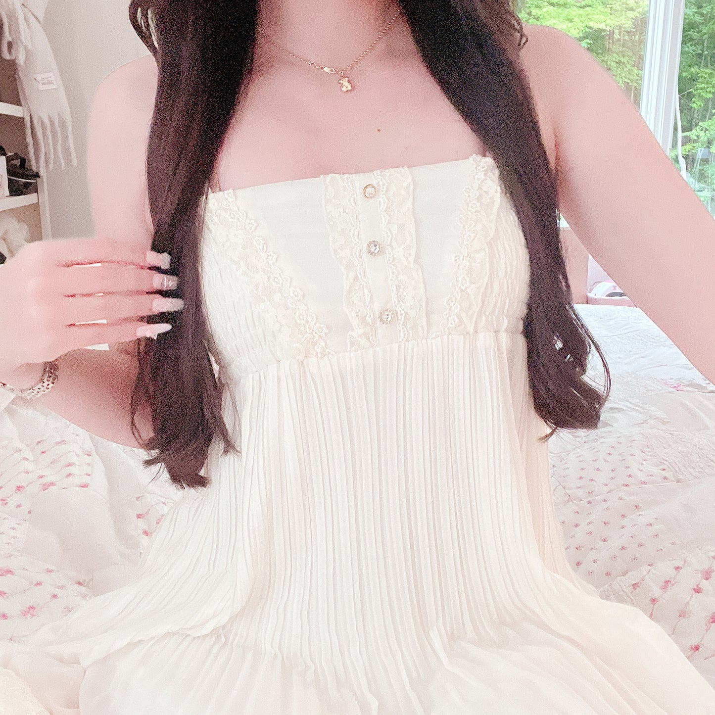 cream two-way cami dress