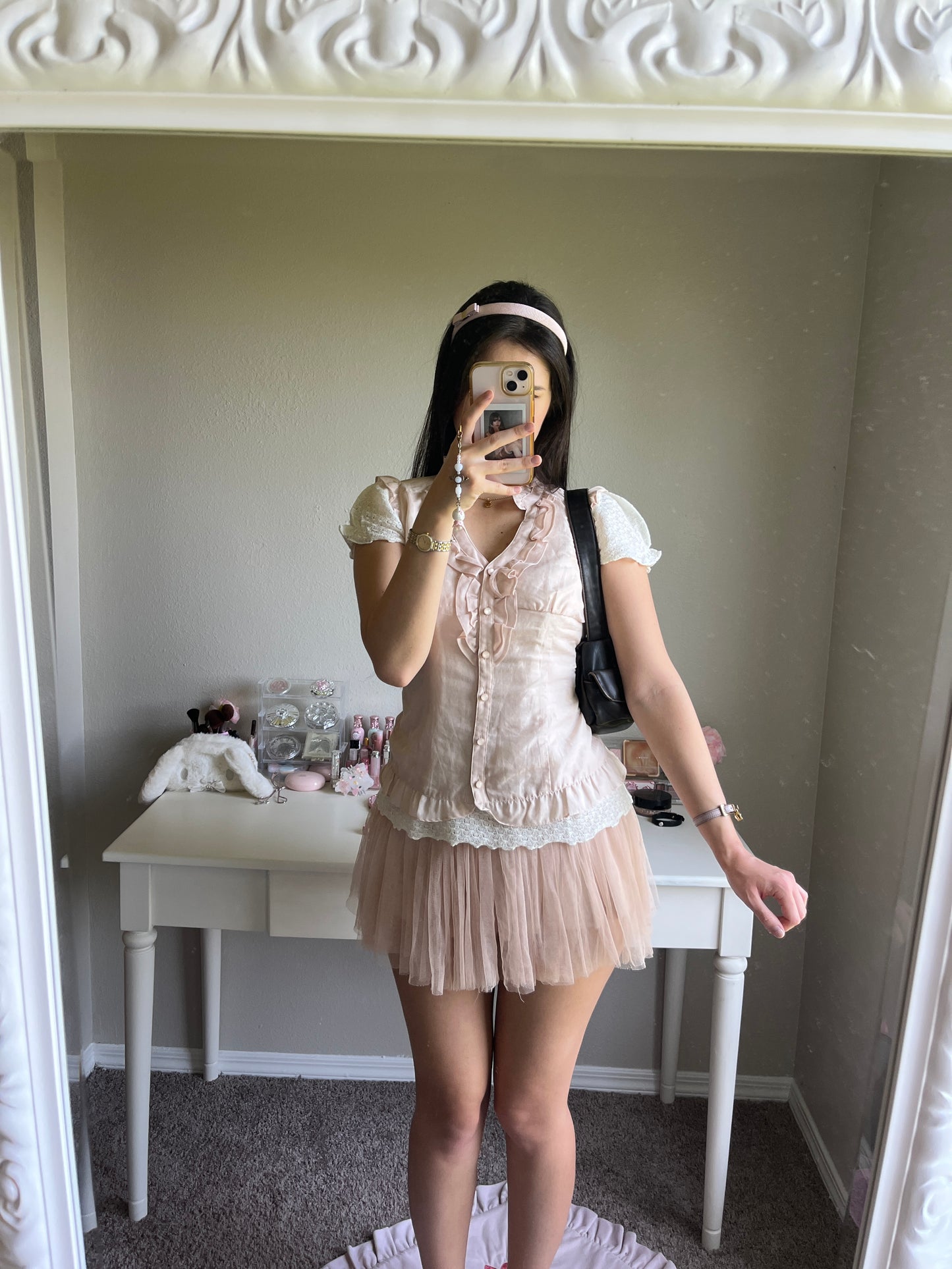 cream puff sleeve knit top