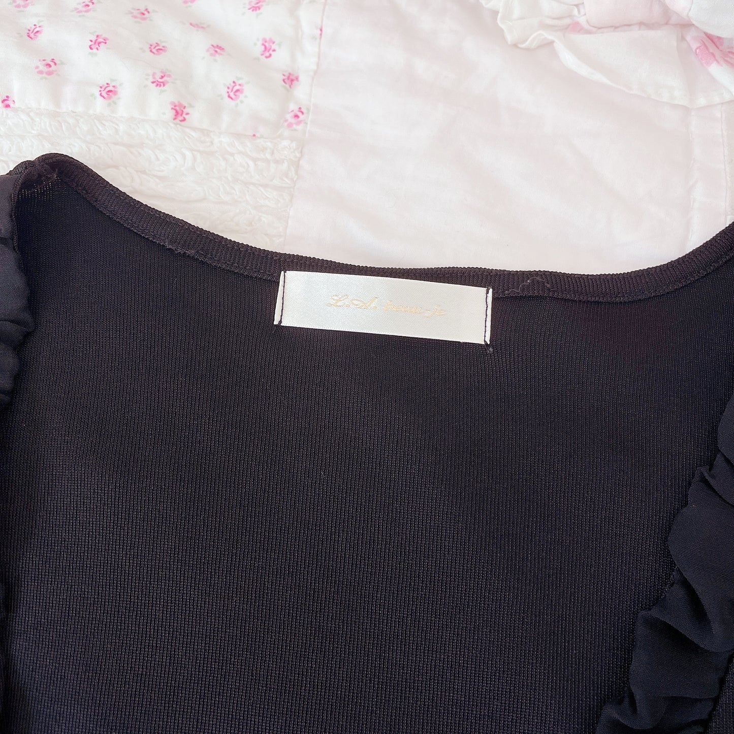 simple black open cardigan