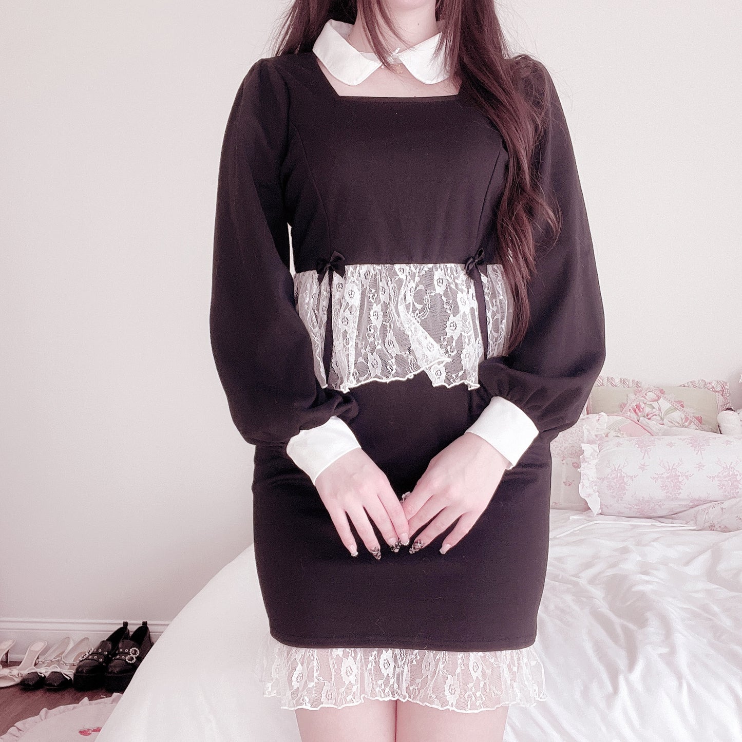 ank rouge maid style peplum dress