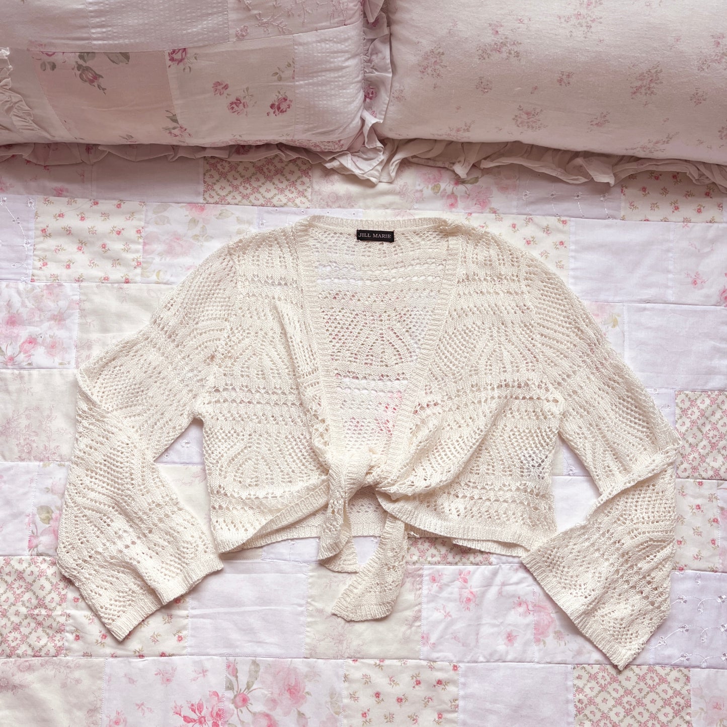 cream front tie bolero