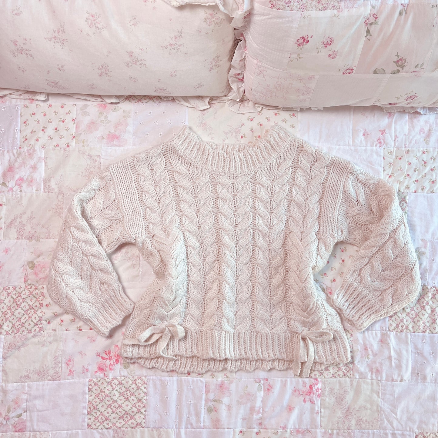 feroux cream cable knit sweater