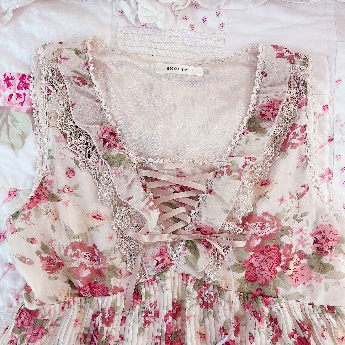 red floral beige mini dress