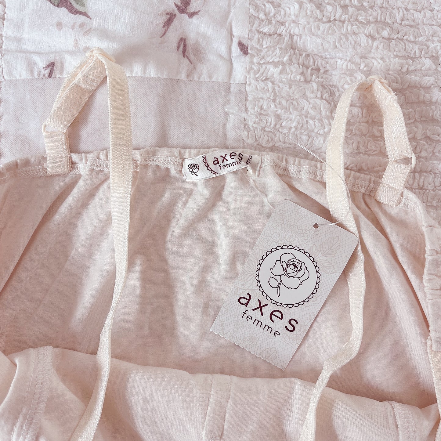 cream bib accent camisole