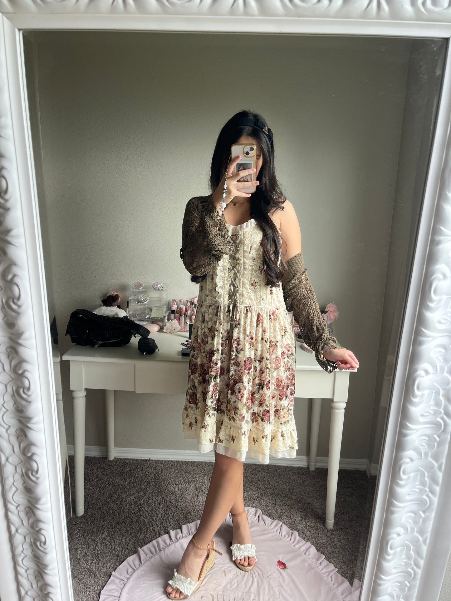 olive green knit bolero