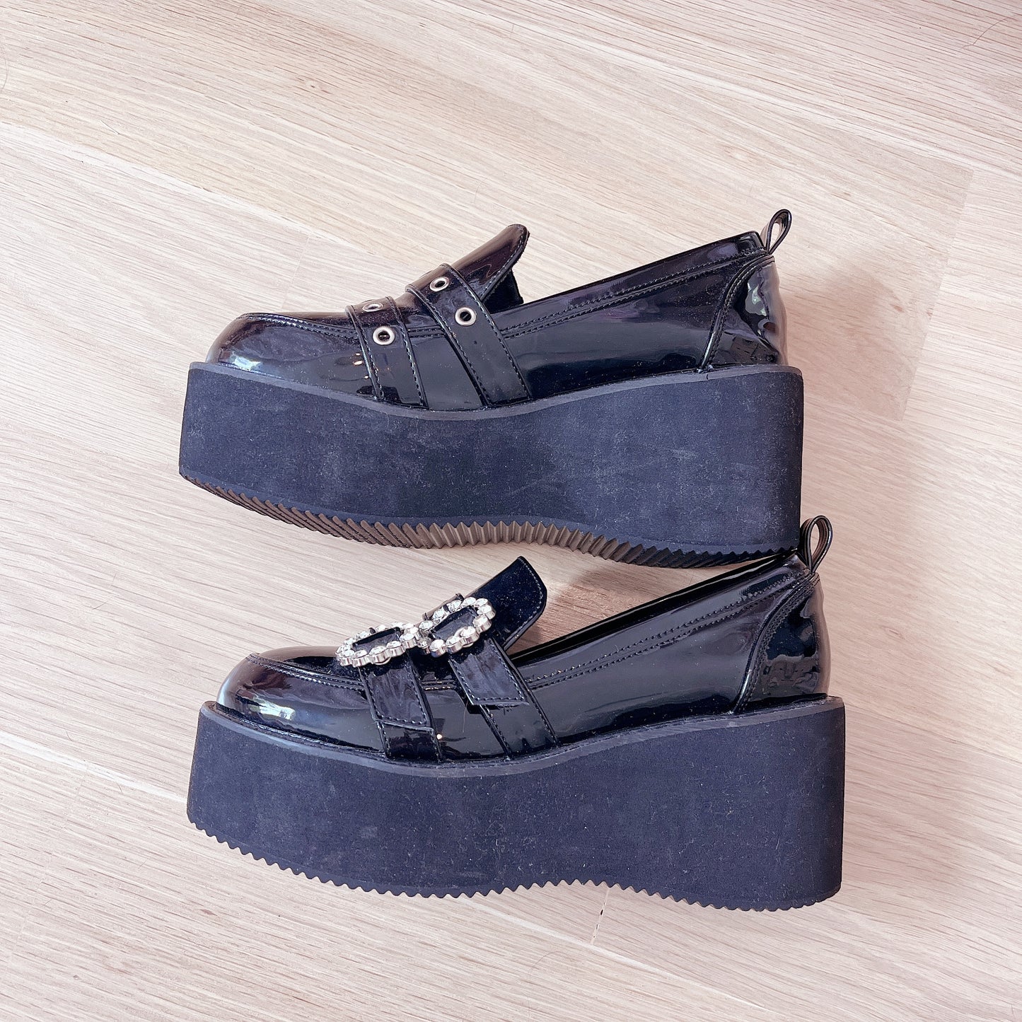 bubbles buckle platform loafers