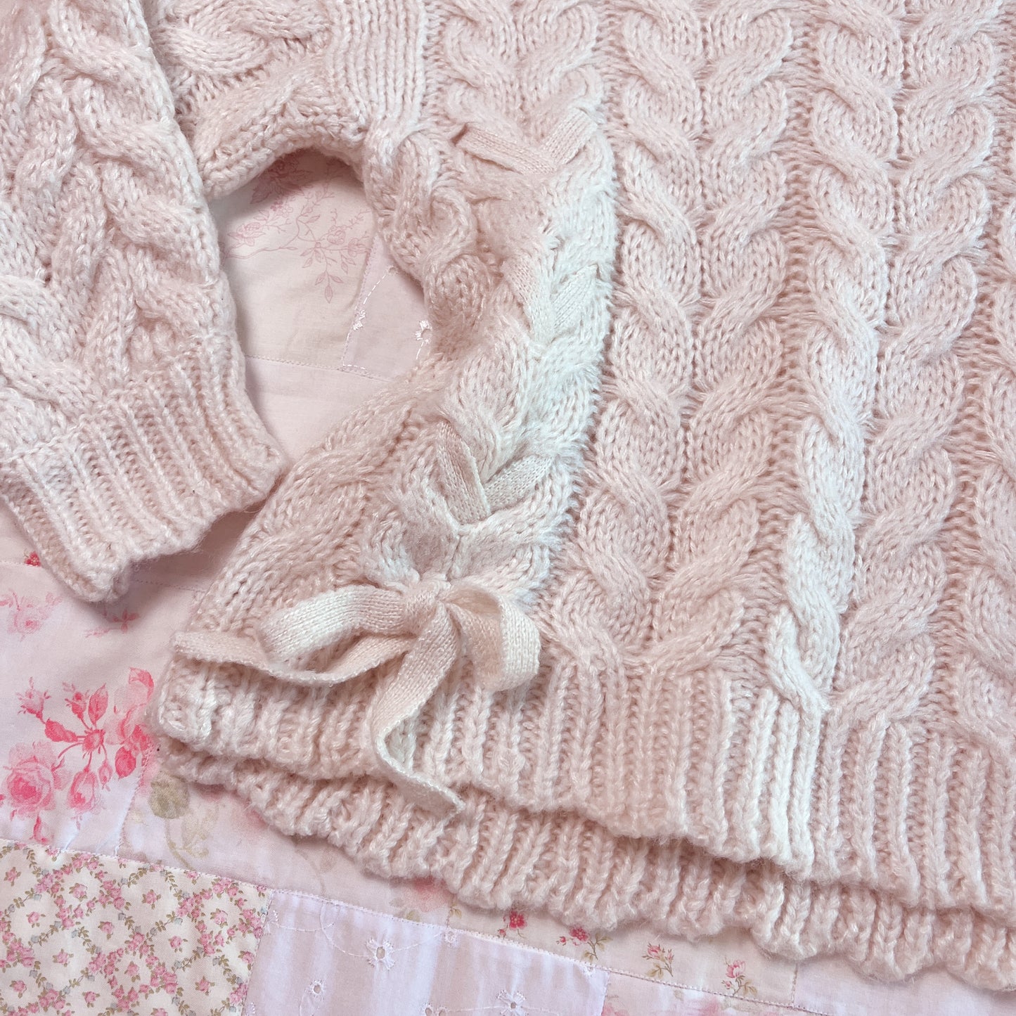 feroux cream cable knit sweater