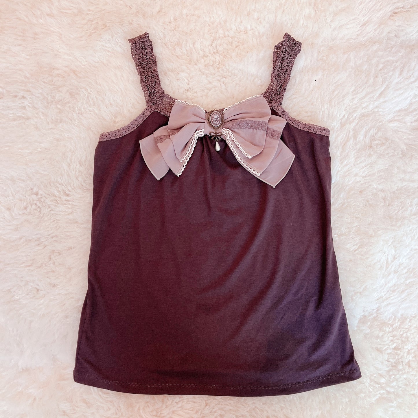 ribbon accent brown camisole