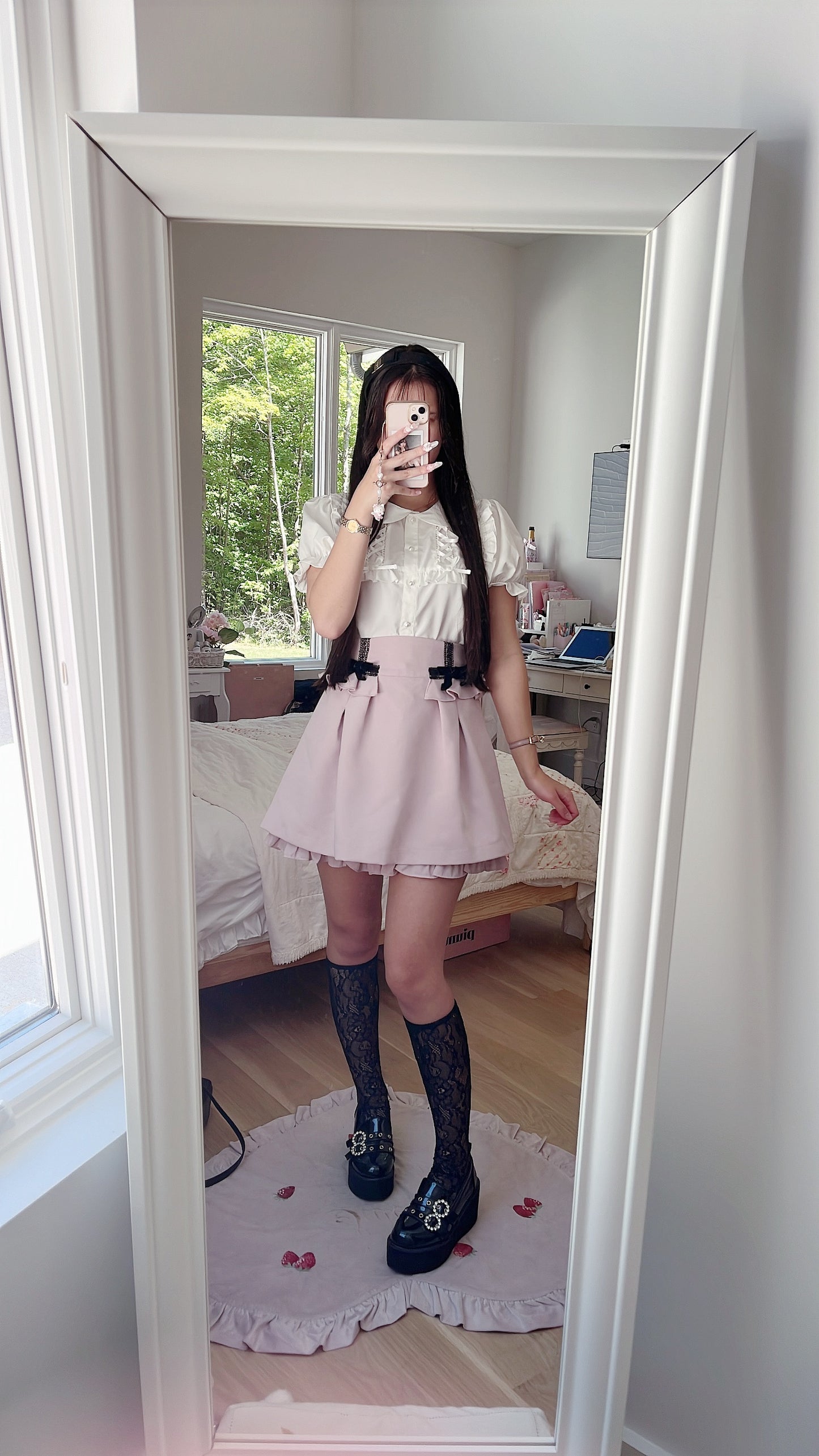 white babydoll collared blouse