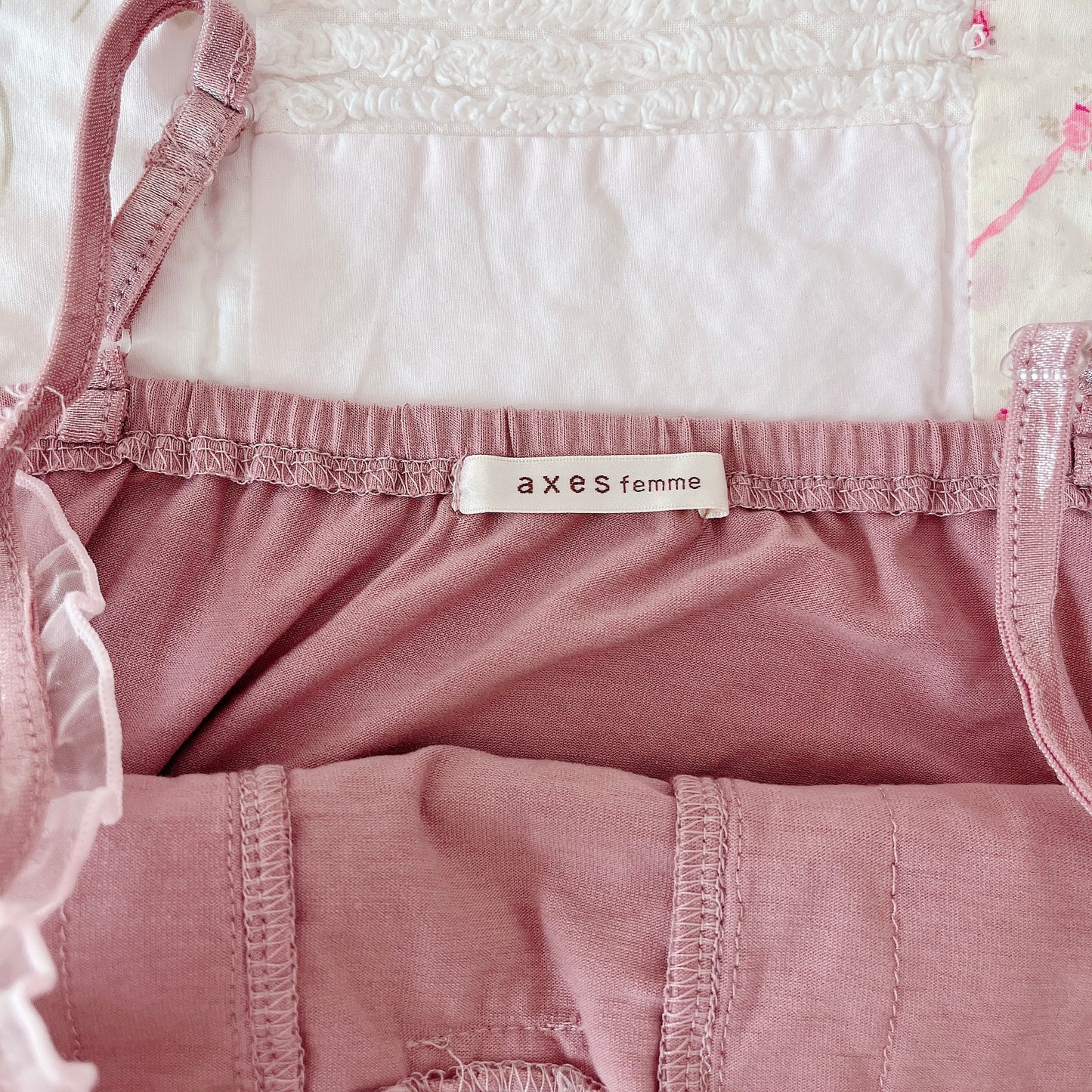 axes femme mauve and brown ribbon cami